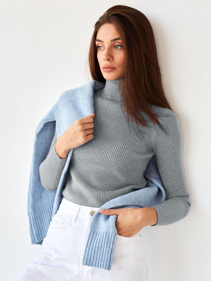 Jersey de Cuello Alto con Corte Clásico para Mujer | Ideal para el Uso Diario en Otoño e Invierno