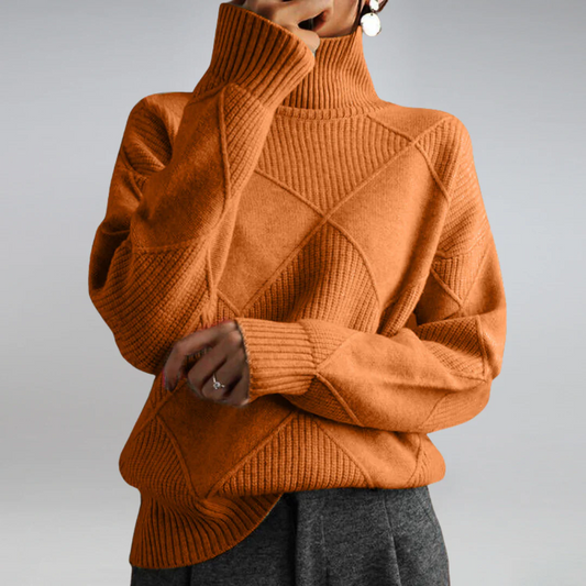Jersey De Cuello Alto Con Diseño Cubriente Para Mujer | Ideal Para Invierno