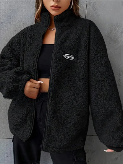 Chaqueta con Cremallera y Corte Holgado para Mujer | Ideal para Otoño E Invierno