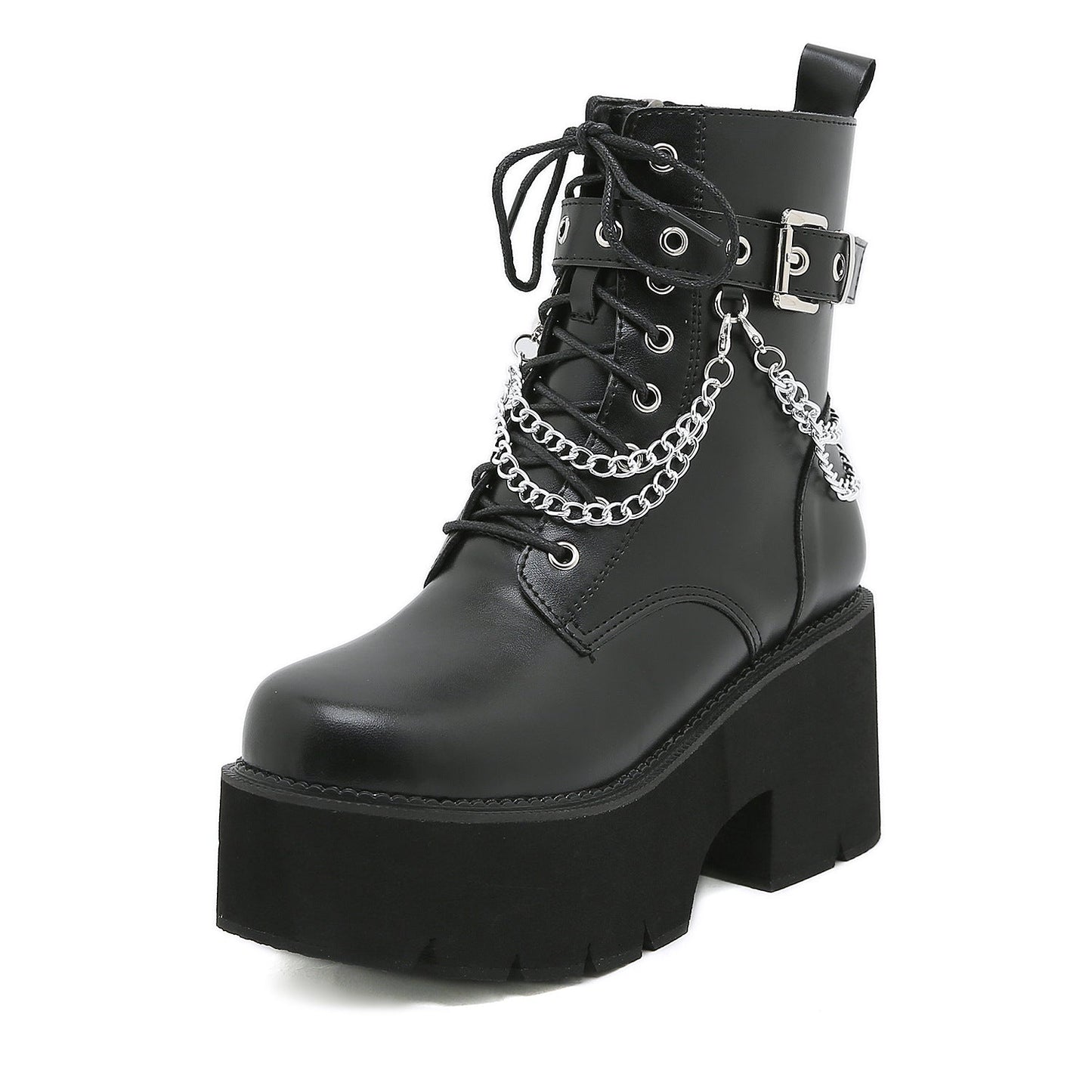 Botas Negras Con Cordones y Tacón Alto Para Mujer | Ideal Para Diferentes Ocasiones
