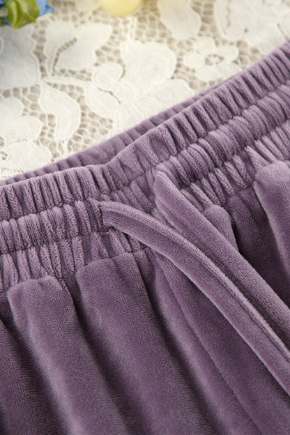 Conjunto De Dos Piezas con Top De Manga Larga y Pantalón con Cordon para Adultos | Ideal para Uso Diario