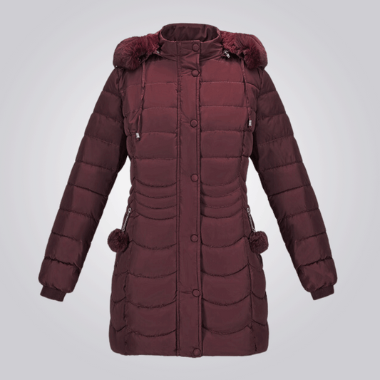 Manteau Largo Con Capucha Ajustable y Desmontable Para Mujer | Ideal Para La Temporada Fría