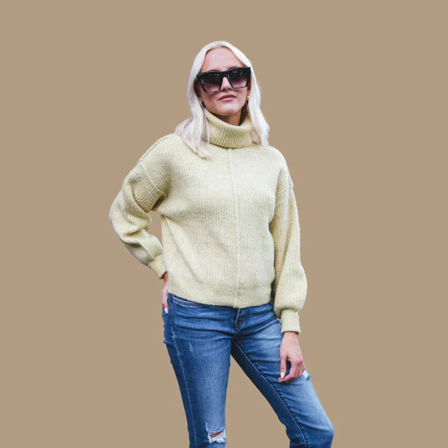 Jersey de Cuello Alto con Detalles de Cordones para Mujer | Ideal para Otoño e Invierno