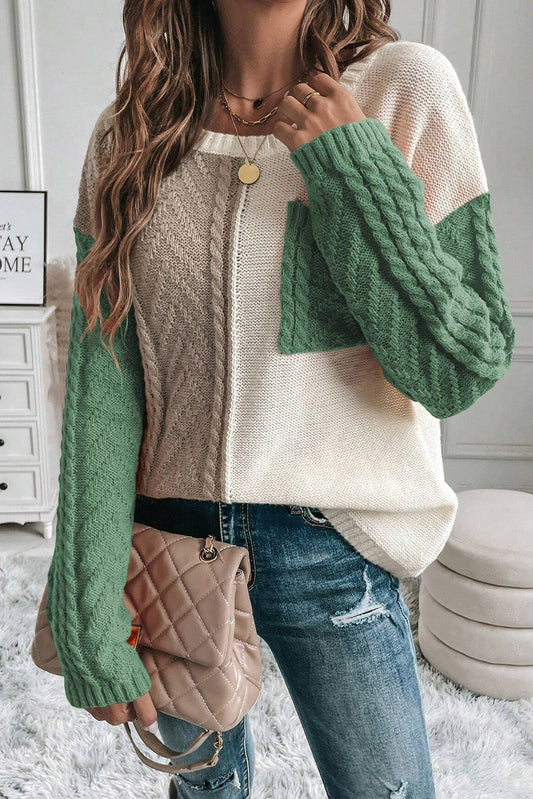 Jersey con Motivo Color Block y Manga Larga Para Mujer | Ideal Para Uso Diario