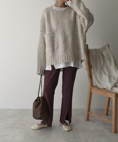 Jersey Oversize con Bolsillo Frontal Contrastado Para Mujer | Ideal Para Uso Diario