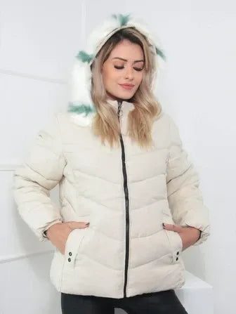 Chaqueta Acolchada con Capucha Desmontable para Mujer | Ideal para La Temporada Fría