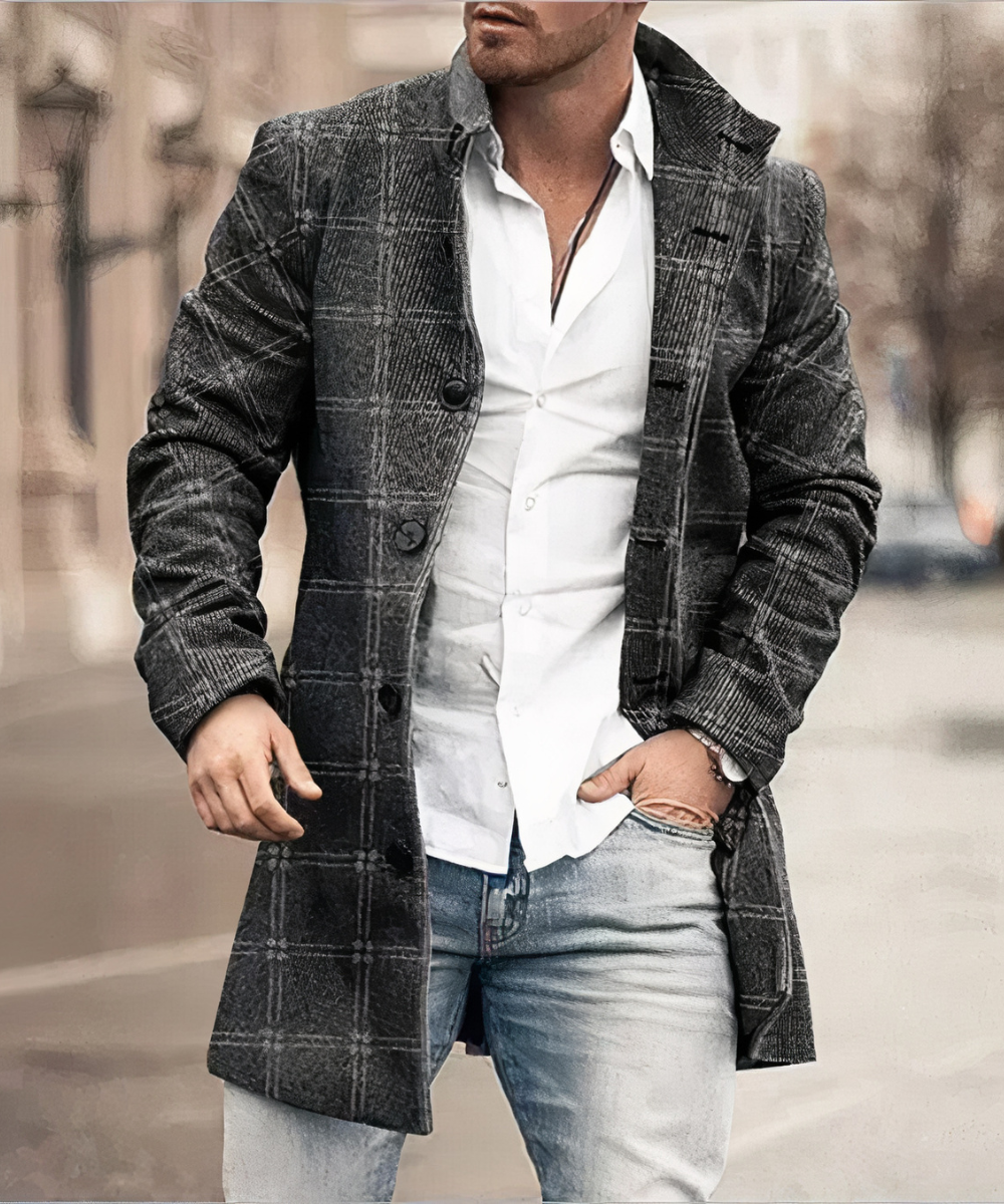 Trench Coat Largo con Cuello en V para Adultos | Ideal para Períodos de Entretiempo
