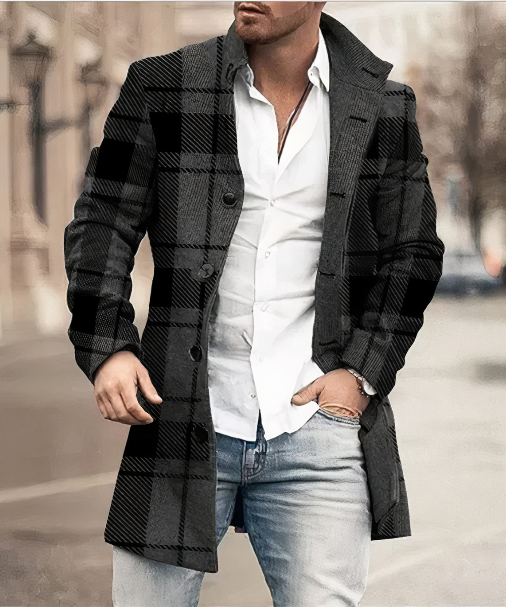 Trench Coat Largo con Cuello en V para Adultos | Ideal para Períodos de Entretiempo