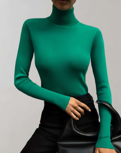 Sweater Con Cuello Alto Y Diseño Liso Para Mujer | Ideal Para Primavera, Otoño E Invierno