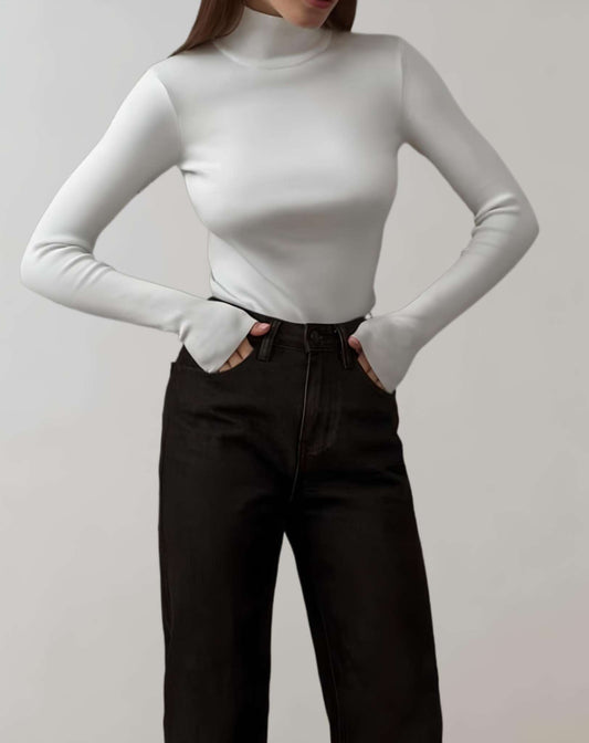 Sweater Con Cuello Alto Y Diseño Liso Para Mujer | Ideal Para Primavera, Otoño E Invierno