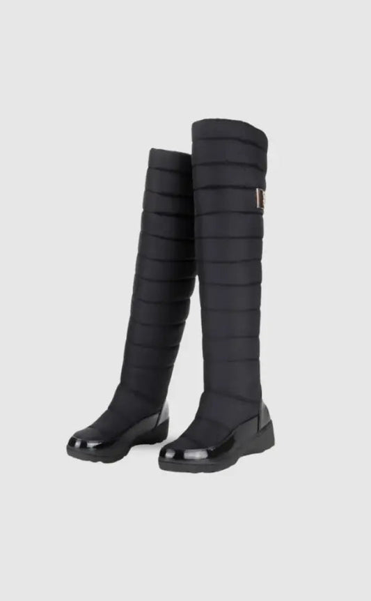 Botas Altas por Encima de la Rodilla con Diseño Acolchado para Mujer | Ideal para la Temporada de Invierno