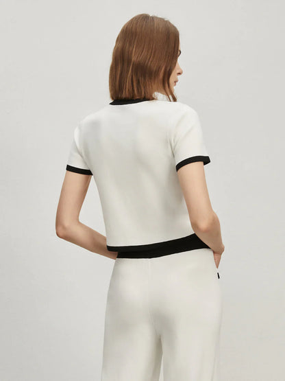 Conjunto Con Botones y Contrastes para Mujer | Ideal para Reuniones O Uso Diario