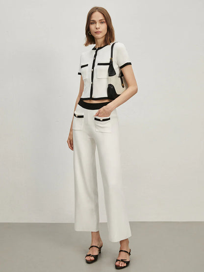 Conjunto Con Botones y Contrastes para Mujer | Ideal para Reuniones O Uso Diario