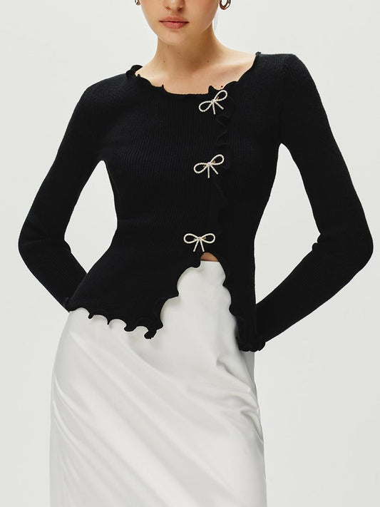 Cárdigan Asimétrico con Cierre de Nudos para Mujer | Ideal para Superposición