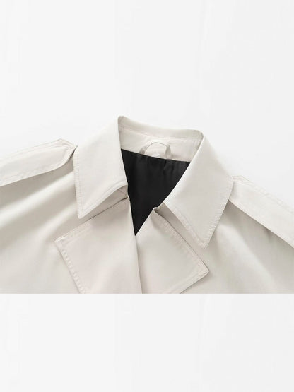 Trench Coat Corto De Doble Botonadura Para Mujer | Ideal Para Entretiempo