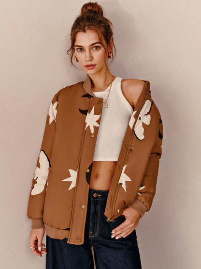 Cazadora Bomber Oversize con Estampado para Mujer | Ideal para Uso Urbano