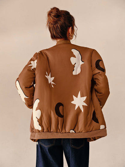 Cazadora Bomber Oversize con Estampado para Mujer | Ideal para Uso Urbano