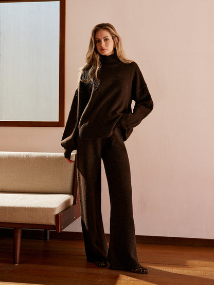 Jersey de Punto con Cuello Subido y Corte Amplio para Mujer | Ideal para Uso Diario