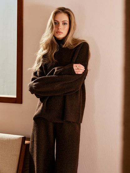 Jersey de Punto con Cuello Subido y Corte Amplio para Mujer | Ideal para Uso Diario