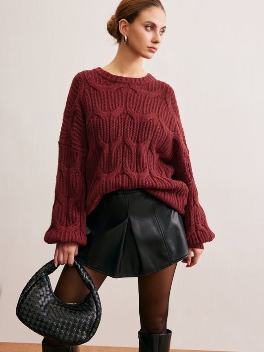 Conjunto De Jersey Oversize Y Falda Estructurada Para Mujer | Ideal Para Otoño E Invierno