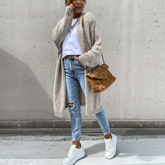 Cárdigan Largo con Corte Recto para Mujer | Ideal para el Invierno