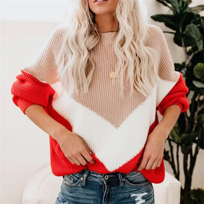 Jersey Color Block Con Cuello Redondo Para Mujer | Ideal Para Uso Diario