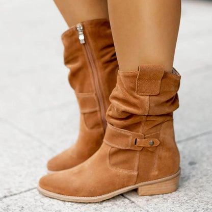 Botas Altas con Tacón Bajo para Mujer | Ideal para Invierno y Uso Diario