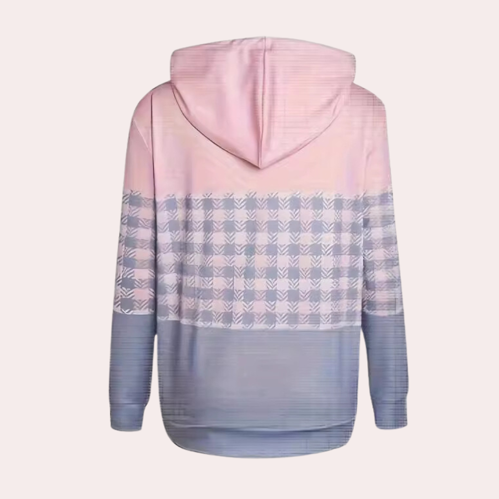Sudadera con Capucha y Estampado a Cuadros para Mujer | Ideal para Uso Diario en Media Estación