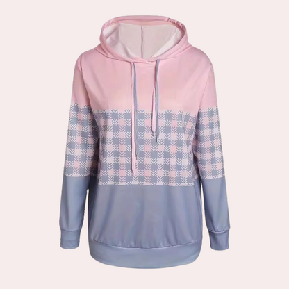 Sudadera con Capucha y Estampado a Cuadros para Mujer | Ideal para Uso Diario en Media Estación