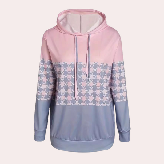 Sudadera con Capucha y Estampado a Cuadros para Mujer | Ideal para Uso Diario en Media Estación