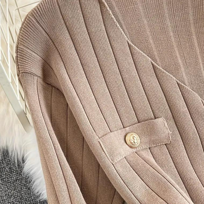 Conjunto De Tres Piezas con Cardigan Abierto para Mujer | Ideal para Uso Diario