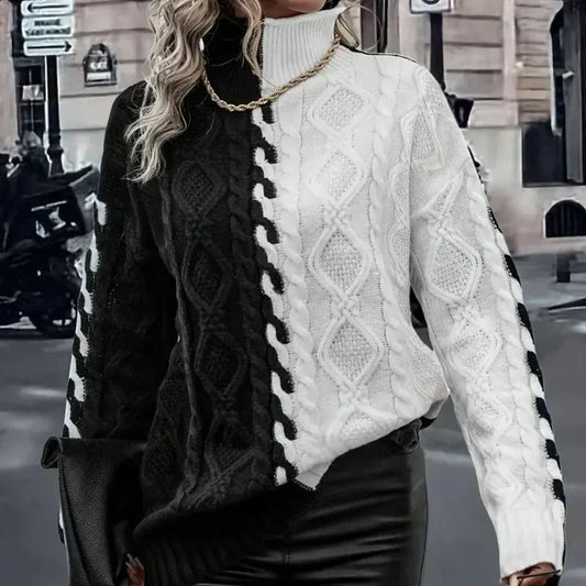 Jersey de Cuello Alto con Corte Recto Para Mujer | Ideal Para Otoño e Invierno