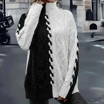 Jersey de Cuello Alto con Corte Recto Para Mujer | Ideal Para Otoño e Invierno