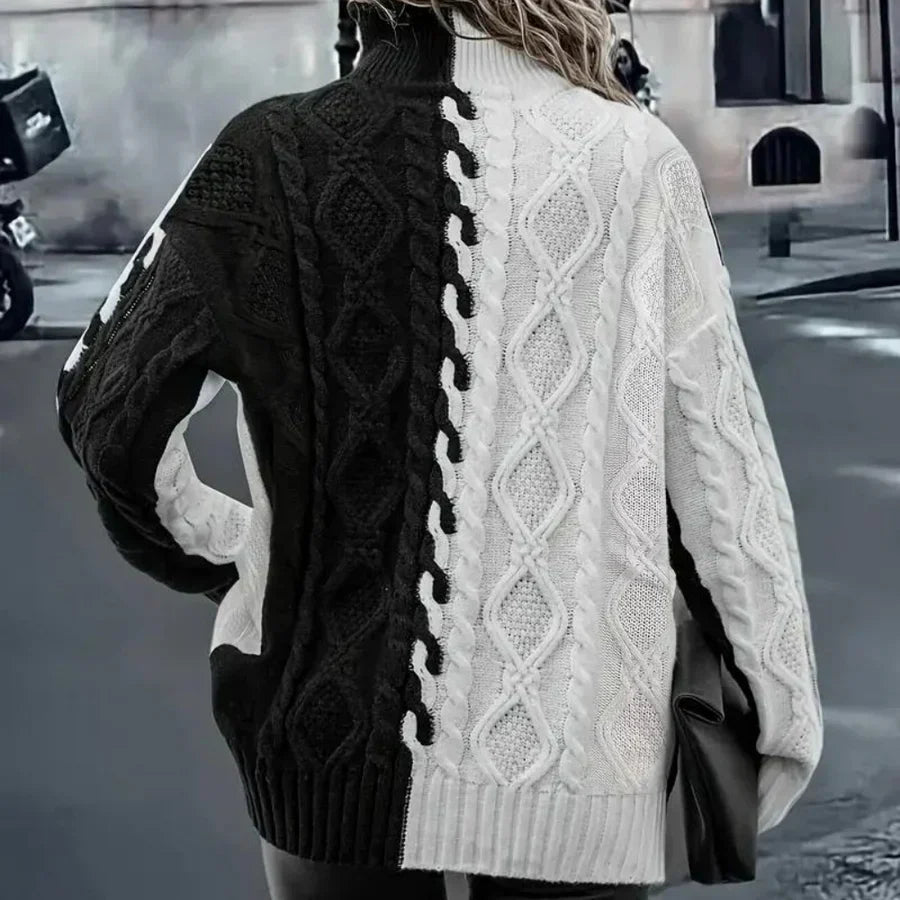 Jersey de Cuello Alto con Corte Recto Para Mujer | Ideal Para Otoño e Invierno