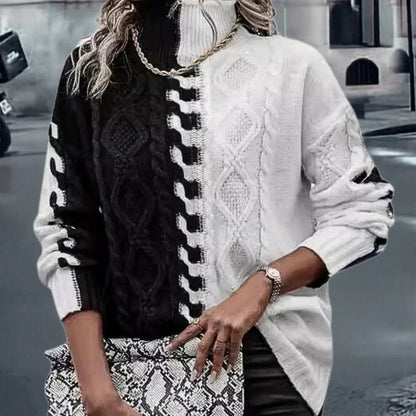 Jersey de Cuello Alto con Corte Recto Para Mujer | Ideal Para Otoño e Invierno