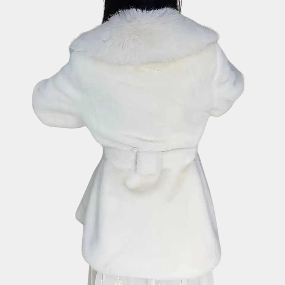 Abrigo con Cuello Amplio y Cinturón para Mujer | Ideal para El Invierno