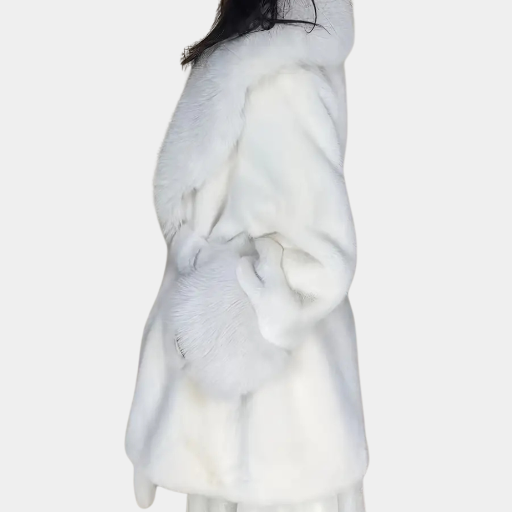 Abrigo con Cuello Amplio y Cinturón para Mujer | Ideal para El Invierno