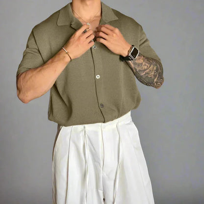 Camisa de Manga Corta con Cuello Clásico para Hombre | Ideal para Uso Diario y Actividades de Ocio