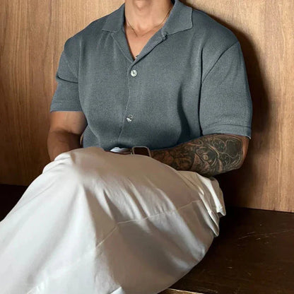 Camisa de Manga Corta con Cuello Clásico para Hombre | Ideal para Uso Diario y Actividades de Ocio
