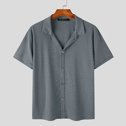 Camisa de Manga Corta con Cuello Clásico para Hombre | Ideal para Uso Diario y Actividades de Ocio