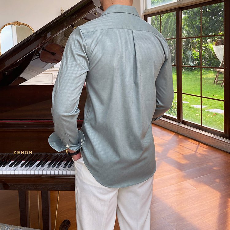 Camisa de Manga Larga con Corte Clásico y Cierre Frontal para Hombre | Ideal para Uso Diario y Variado