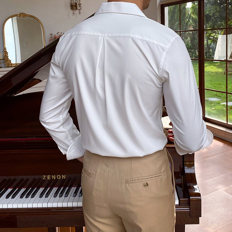 Camisa de Manga Larga con Corte Clásico y Cierre Frontal para Hombre | Ideal para Uso Diario y Variado