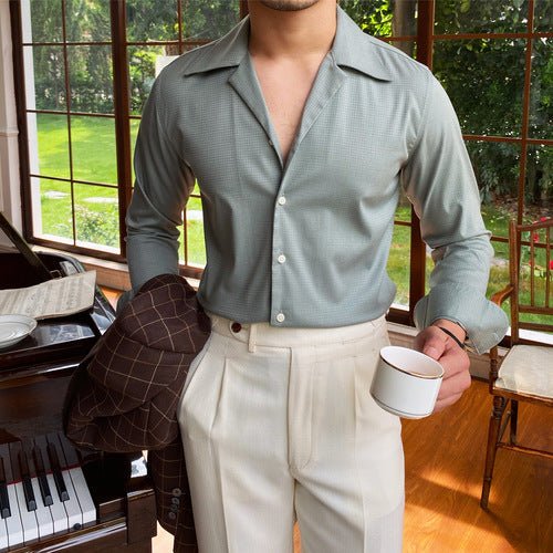 Camisa de Manga Larga con Corte Clásico y Cierre Frontal para Hombre | Ideal para Uso Diario y Variado
