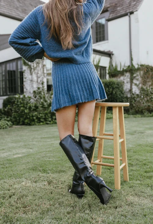 Conjunto De Dos Piezas Con Suéter De Largo Completo Y Falda Plisada Para Mujer | Ideal Para Uso Diario Y Ocasiones