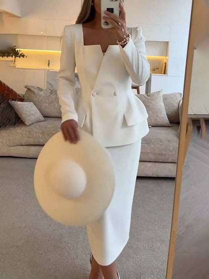 Conjunto Dos Piezas Con Blazer y Falda Para Adultos | Ideal Para Uso Profesional