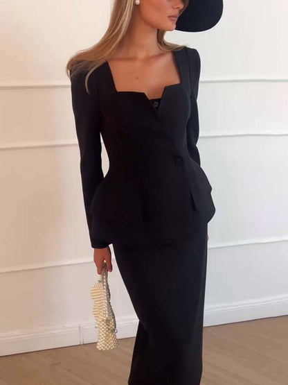 Conjunto Dos Piezas Con Blazer y Falda Para Adultos | Ideal Para Uso Profesional