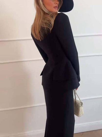 Conjunto Dos Piezas Con Blazer y Falda Para Adultos | Ideal Para Uso Profesional