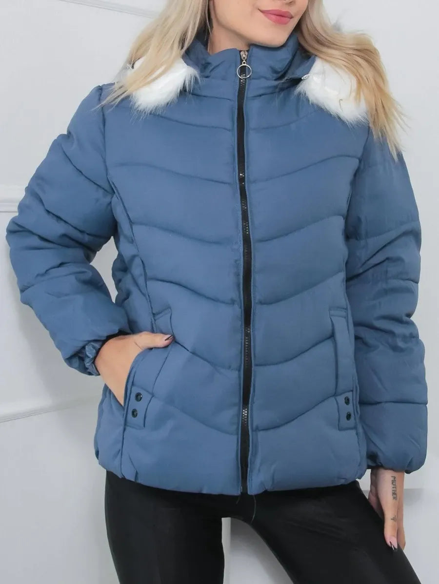 Chaqueta Acolchada con Capucha Desmontable para Mujer | Ideal para La Temporada Fría