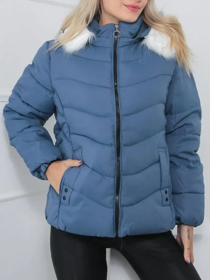 Chaqueta Acolchada con Capucha Desmontable para Mujer | Ideal para Invierno