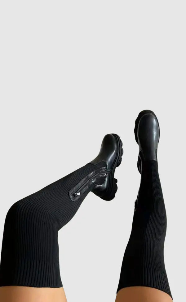 Botas Tipo Calcetín Con Diseño Elástico Para Mujer | Ideal Para Otoño E Invierno